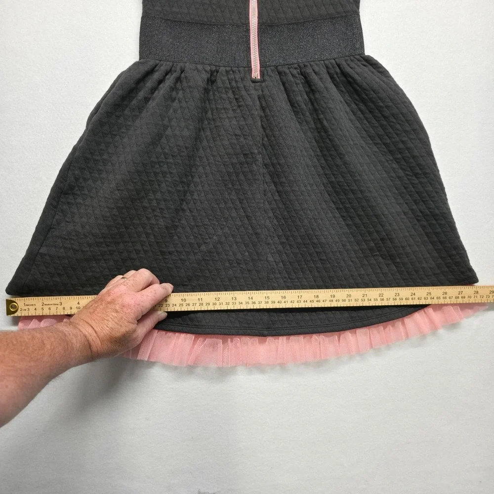 American Girl Pretty Black Quilted Black Poodle Dress Pink Underskirt‎ Size 12